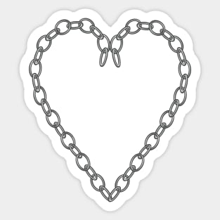 Heart in Silver Chains Digital Art Sticker